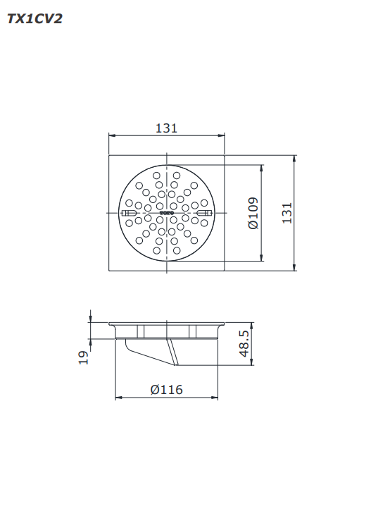 Phễu thoát sàn cao cấp TOTO TX1CV2 1