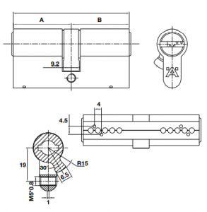 Ruột khóa 2 đầu chìa HAFELE 489.56.000 3