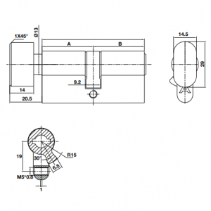 Ruột khóa vệ sinh HAFELE 489.56.006 3