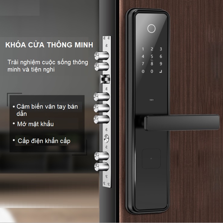 Khóa thông minh vân tay mật khẩu thẻ từ K02 3