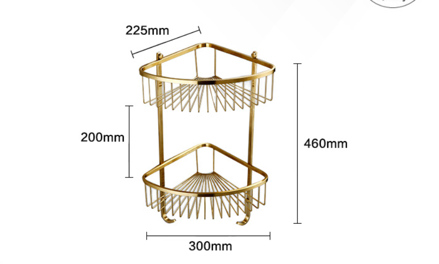 Kệ góc nhà tắm Đồng 2 tầng cao cấp Duradras DL2001J 2