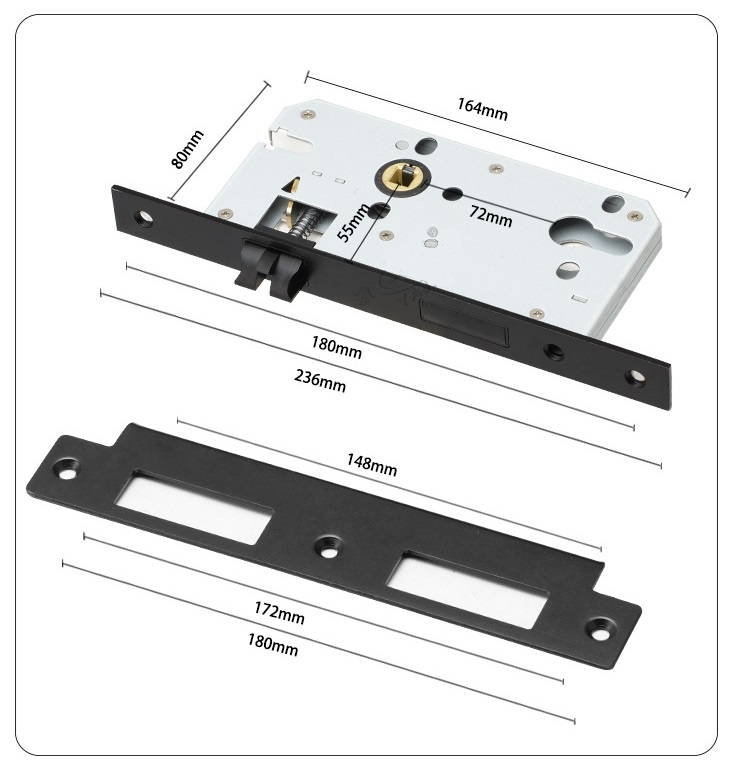 Khoá cửa gỗ tay gạt bằng đồng cao cấp YJ01-913B 16