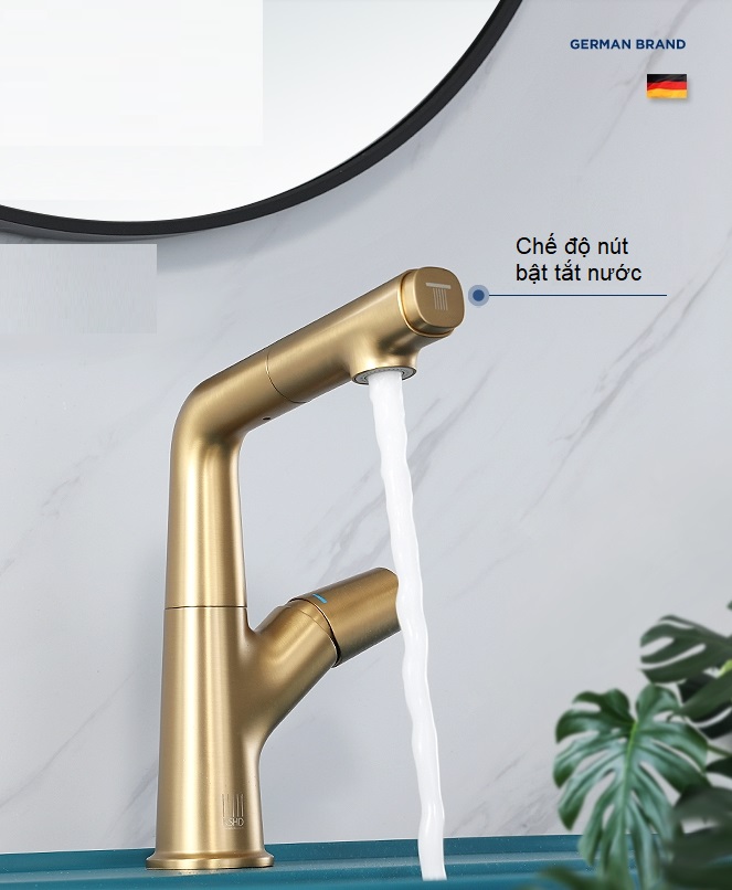 Vòi lavabo bếp nhà tắm bằng đồng German Dura DL8818A 17