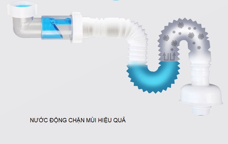 Ống thoát nước bồn rửa chén ngăn mùi DL12 14