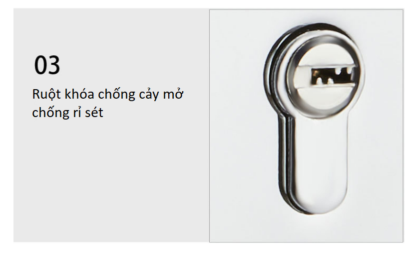 Khoá cửa phòng ngủ phòng tắm chrome A01-05 5