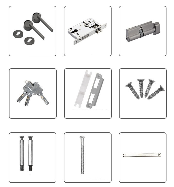 Ổ khoá cửa tay nắm gạt màu đồng đỏ A08-025YB 15