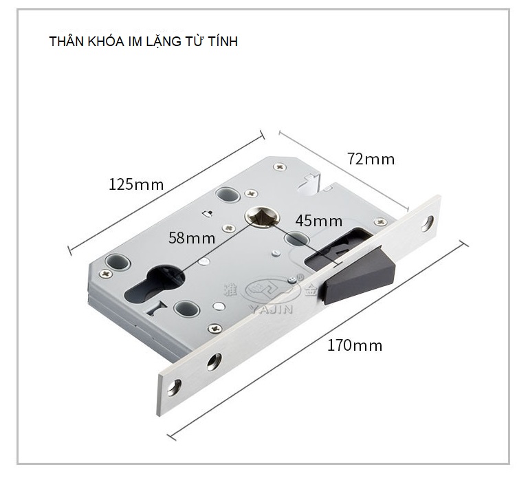 Khoá cửa phòng ngủ bằng đồng màu đen 925A.BL 12