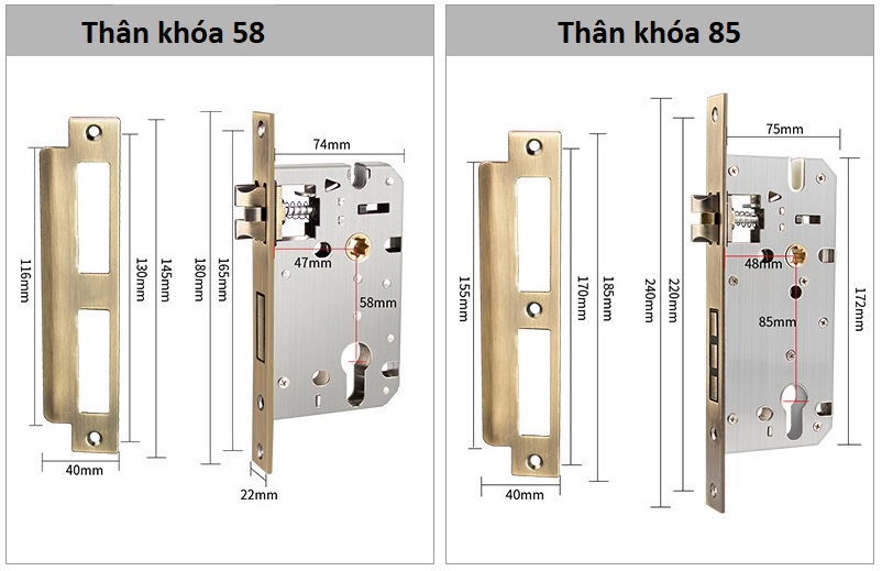 Khóa cửa cổ điển bằng đồng kiểu Mỹ BR28-56 11