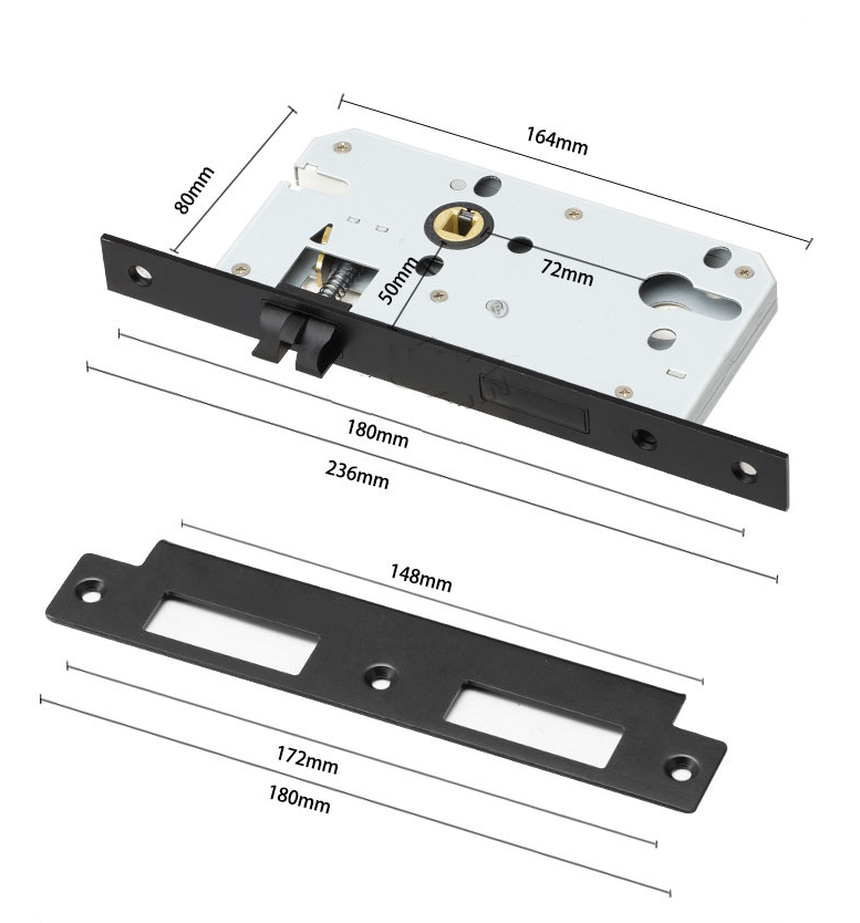 Khoá cửa phòng tay gạt hiện đại bằng đồng thau CS01-218 10