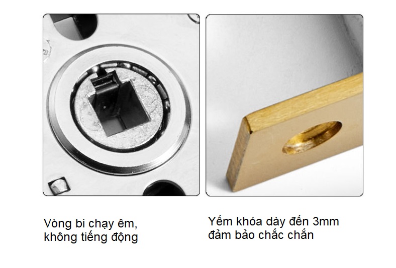 Khóa cửa phòng ngủ phòng tắm PVD chrome A08-260 16