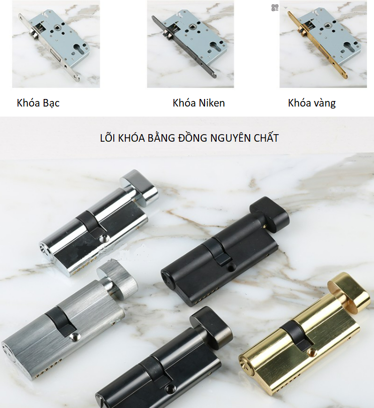 Khóa cửa bằng đồng cao cấp cho phòng ngủ OVLI 4627 13