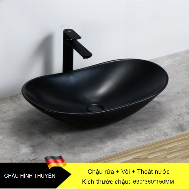 Lavabo để bàn kết hợp vòi rửa và bộ xả cao cấp DL6001D