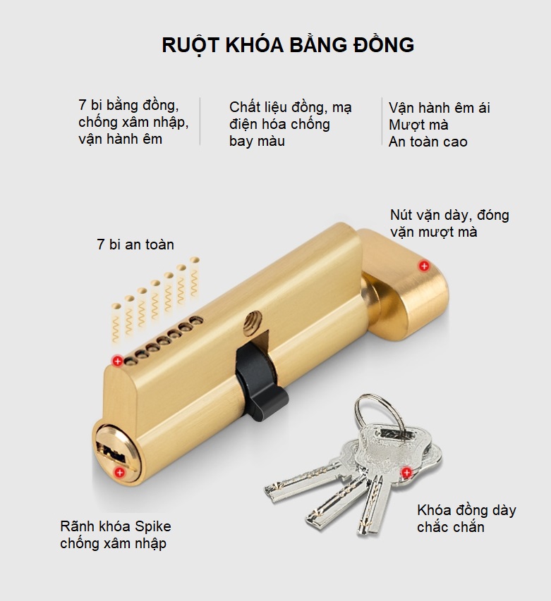 Khóa cửa phòng bằng đồng hiện đại BR889-113 15