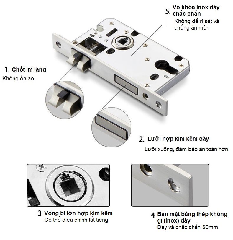 Ổ khóa cửa phòng hợp kim kẽm nhiều màu A671-33 24