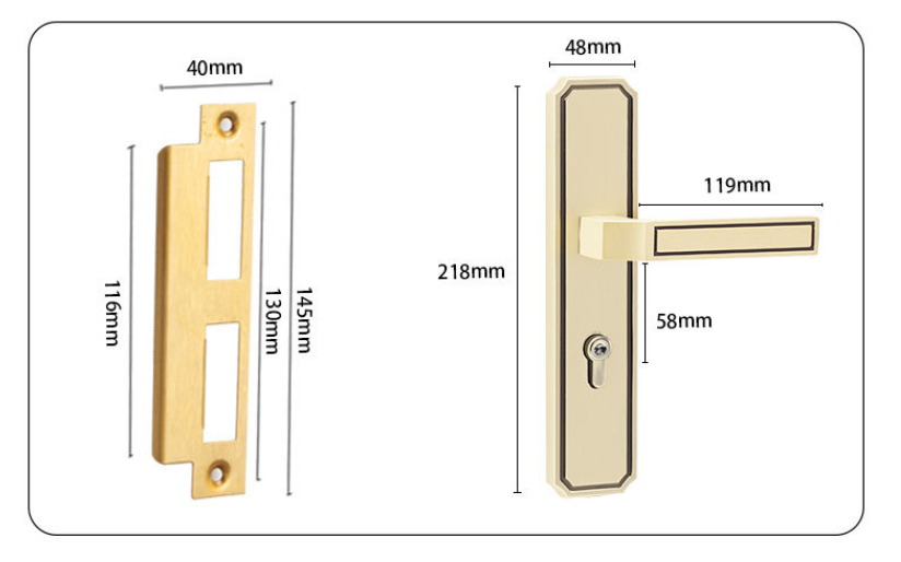 Khóa cửa phòng cổ điển bằng đồng S09S684