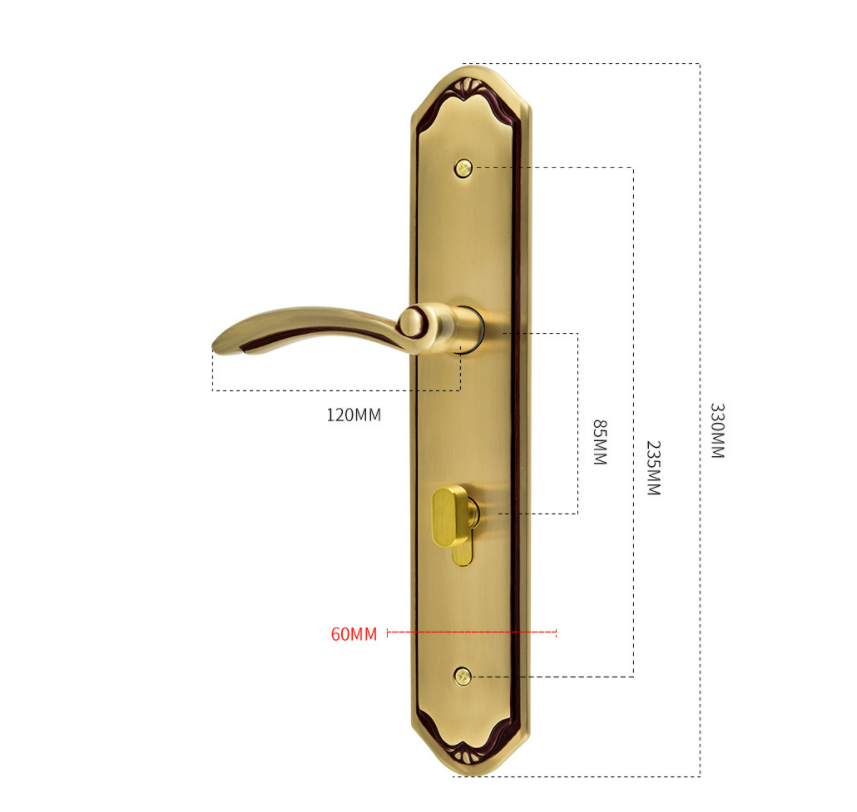 Khóa cửa thông phòng cổ điển bằng đồng T85-M6050 16