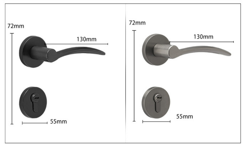 Khoá tay nắm gạt thân khóa rời bằng đồng YJ01-913A 14