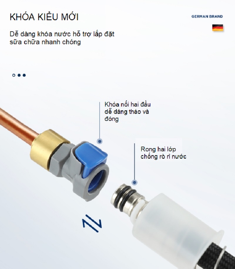 Vòi nước rửa chén đồng thau German Dura DL8818D 30