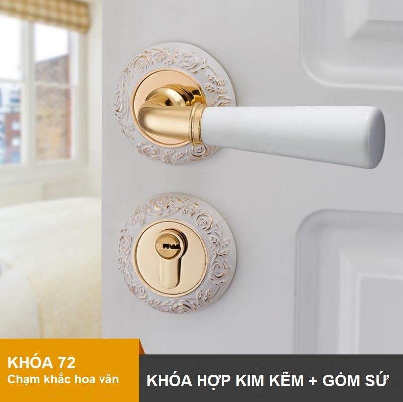 Khóa cửa phòng tay nắm gốm sứ cao cấp INN72 5