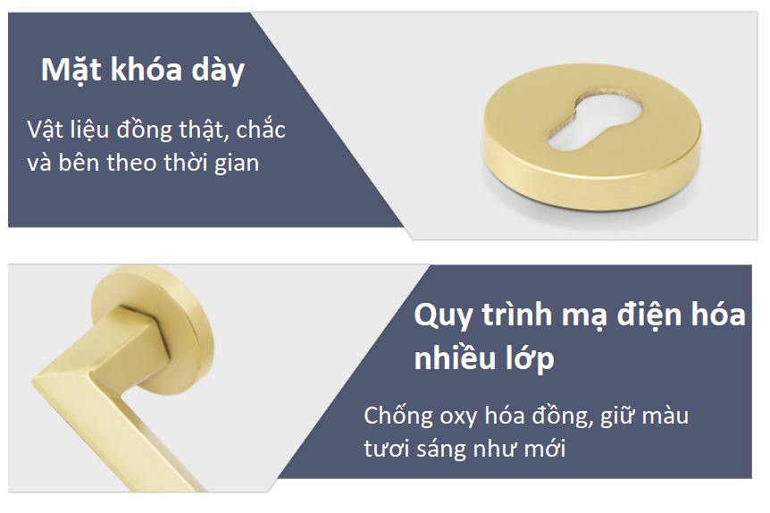 Ổ khoá cửa thông phòng bằng đồng cao cấp YJ01-919B 8