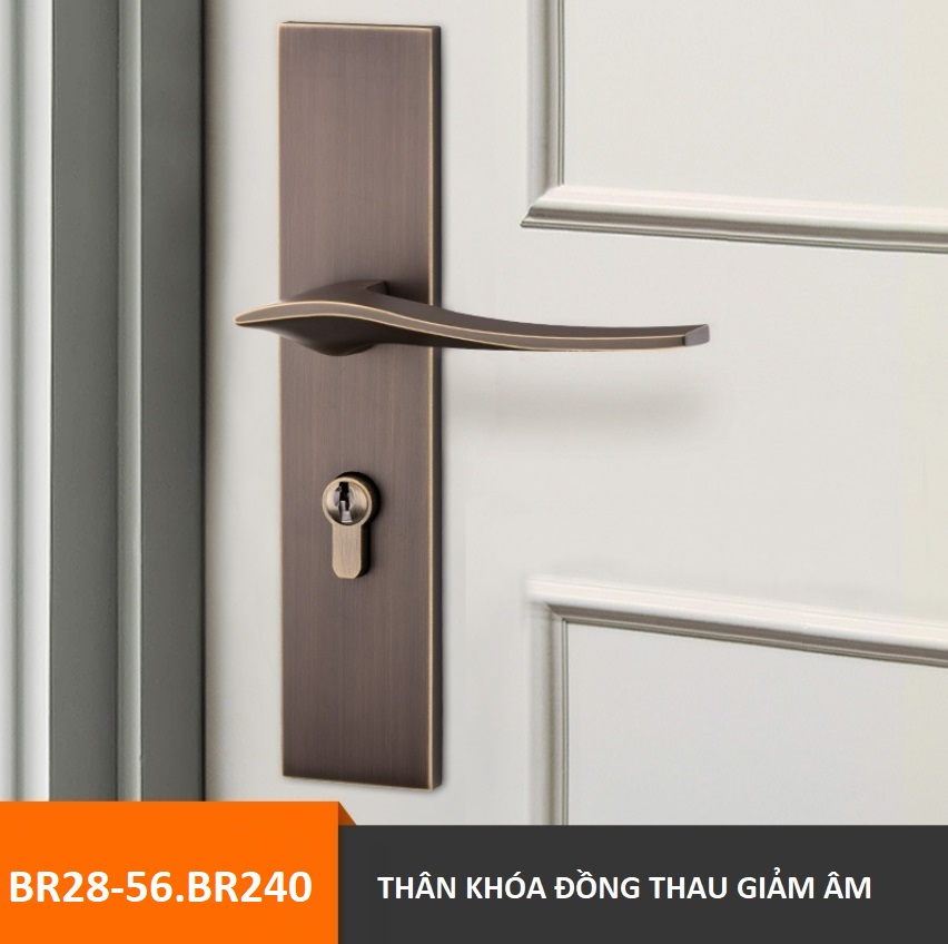 Khóa cửa cổ điển bằng đồng kiểu Mỹ BR28-56 22