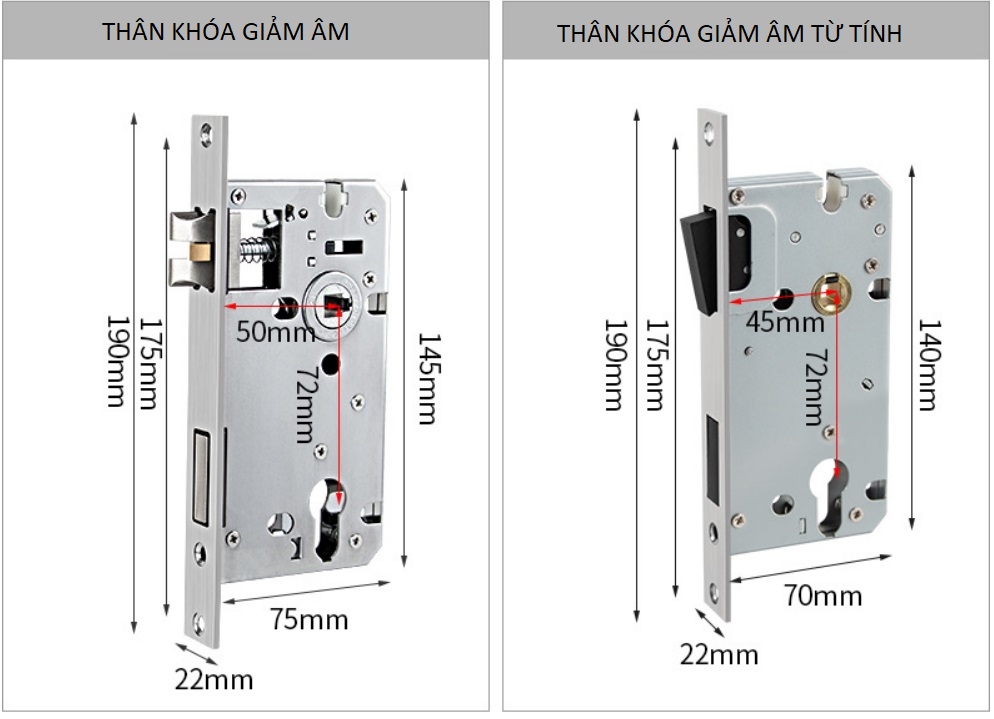 Khóa cửa phân thể thân khóa từ tính B7-2006 24