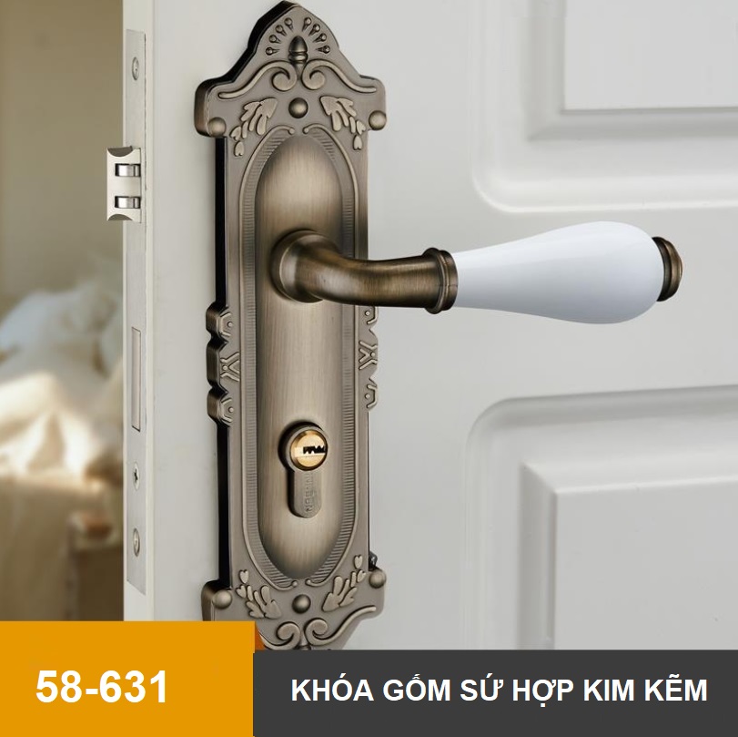 Khóa cửa phòng cổ điển bằng gốm sứ INN58-631 6