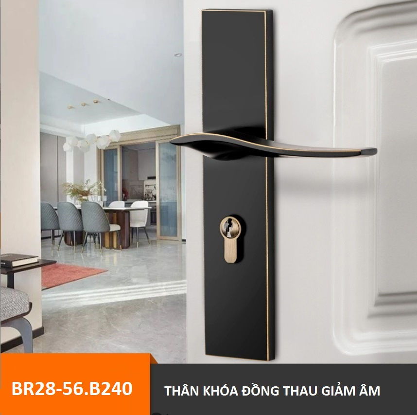 Khóa cửa cổ điển bằng đồng kiểu Mỹ BR28-56 21