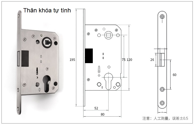 Khóa cửa phòng Inox SUS 304 có chìa DFL-335 6