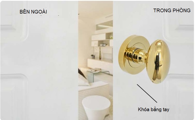 Khóa cửa âm không chìa hợp kim đồng XHA001 5