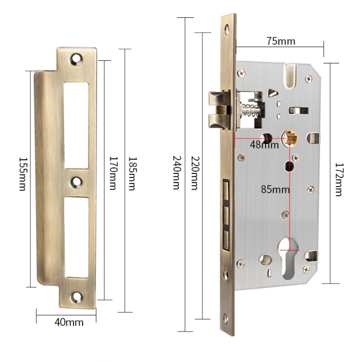 Khóa cửa bằng đồng hiện đại kiểu Pháp BR7-32 15