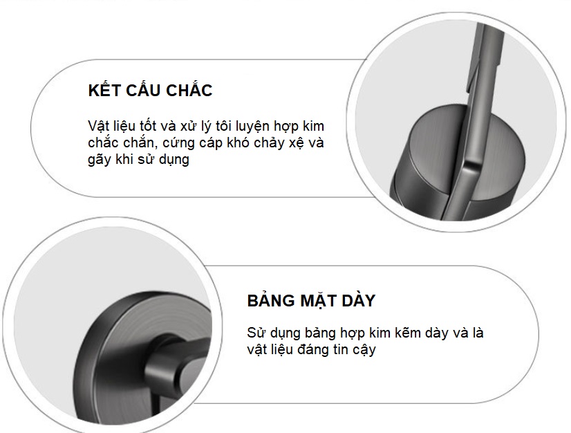 Khoá cửa phòng hiện đại hợp kim kẽm A08-020 10