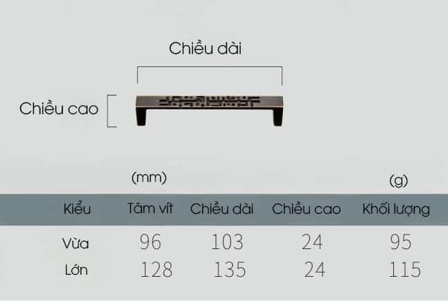 Tay nắm cổ điển cho tủ gỗ bằng đồng L3079 8