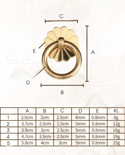 Tay nắm ngăn kéo tủ gỗ đồng vàng cổ điển T2201-A 8