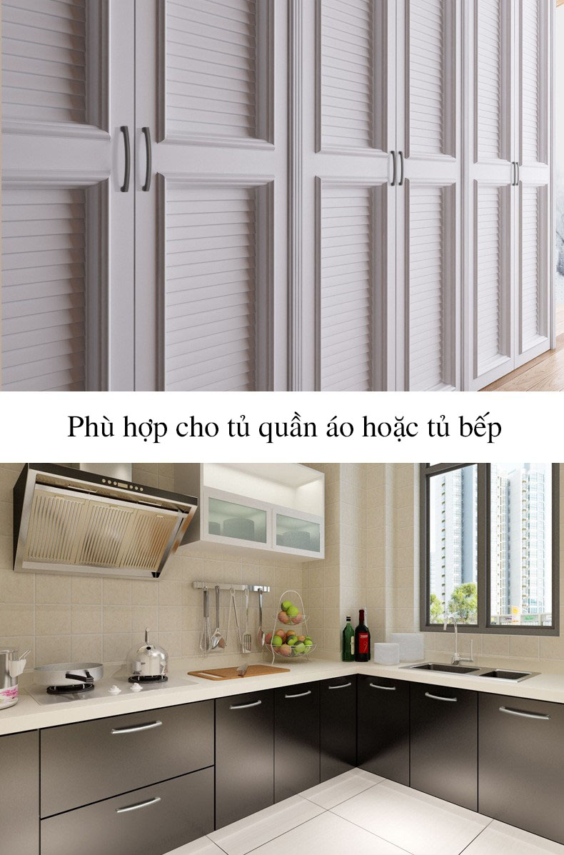 Tay nắm tủ quần áo hợp kim kẽm màu bạc ALS2733-B 10