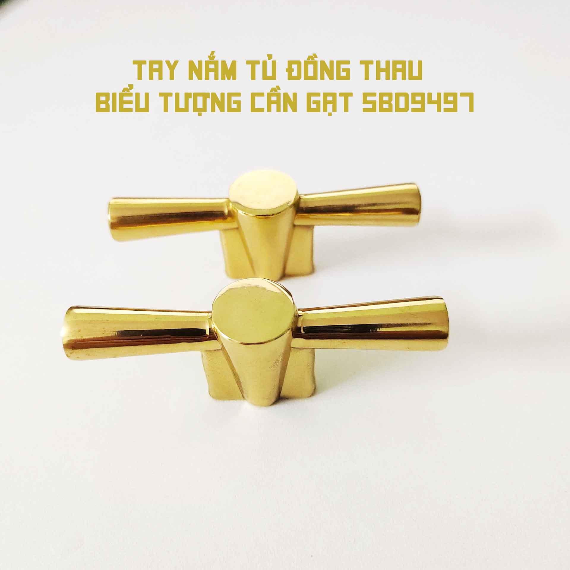 Tay nắm tủ đồng thau biểu tượng cần gạt SBD9497 9