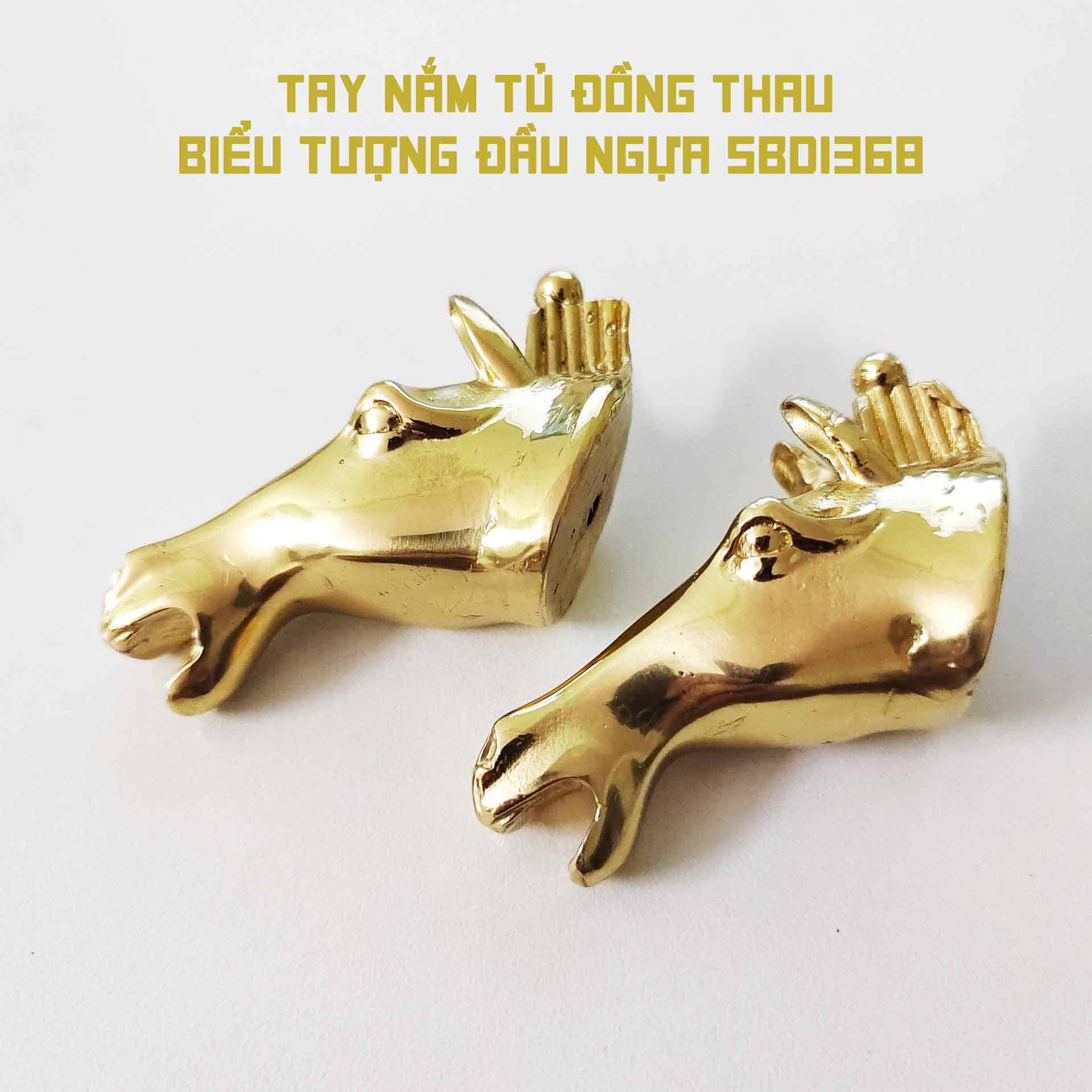 Tay nắm tủ đồng thau biểu tượng đầu ngựa SBD1368 9