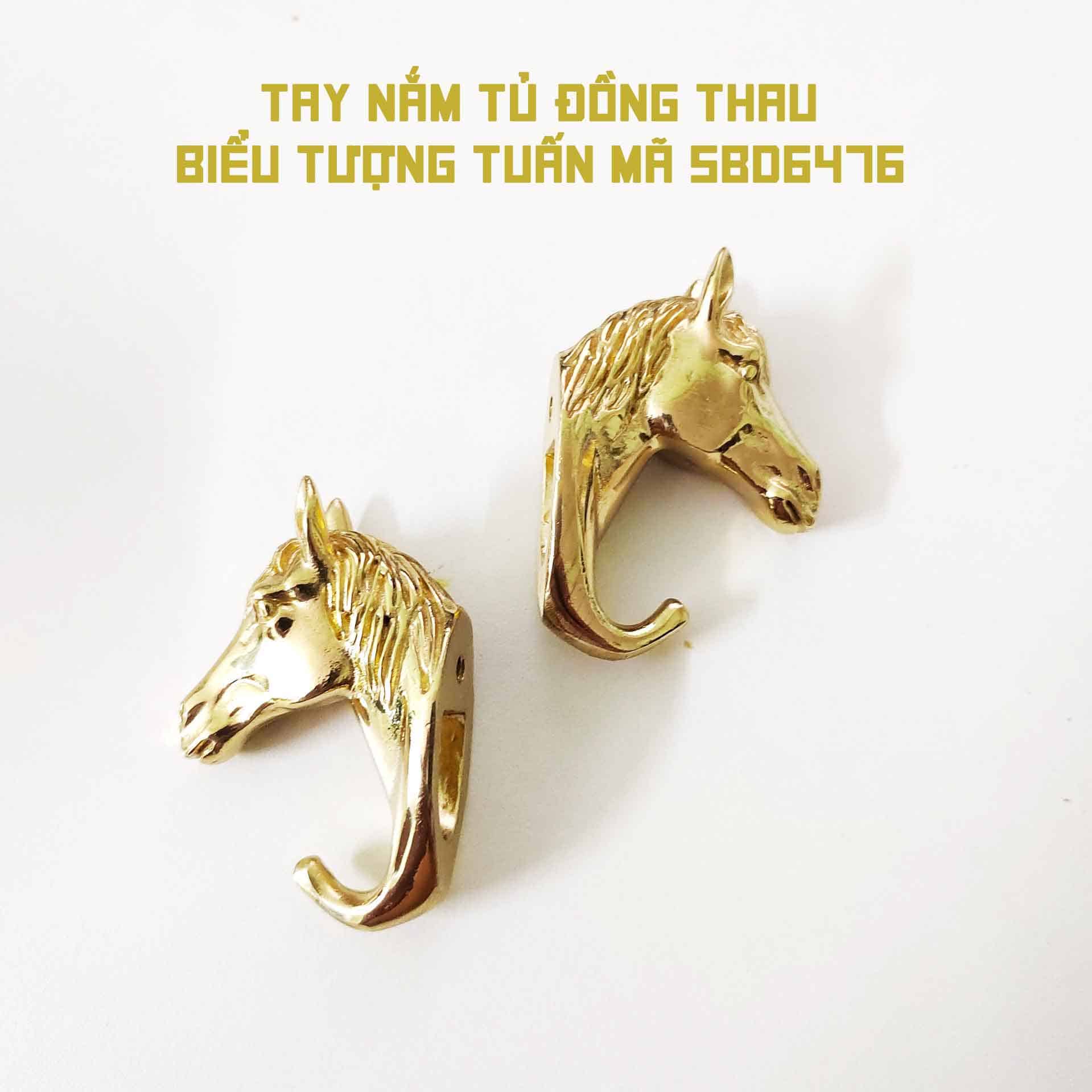 Tay nắm tủ đồng thau biểu tượng tuấn mã SBD6476 8