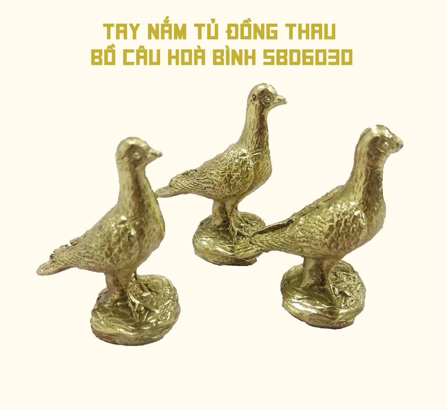 Tay nắm tủ đồng thau bồ câu hoà bình SBD6030 7