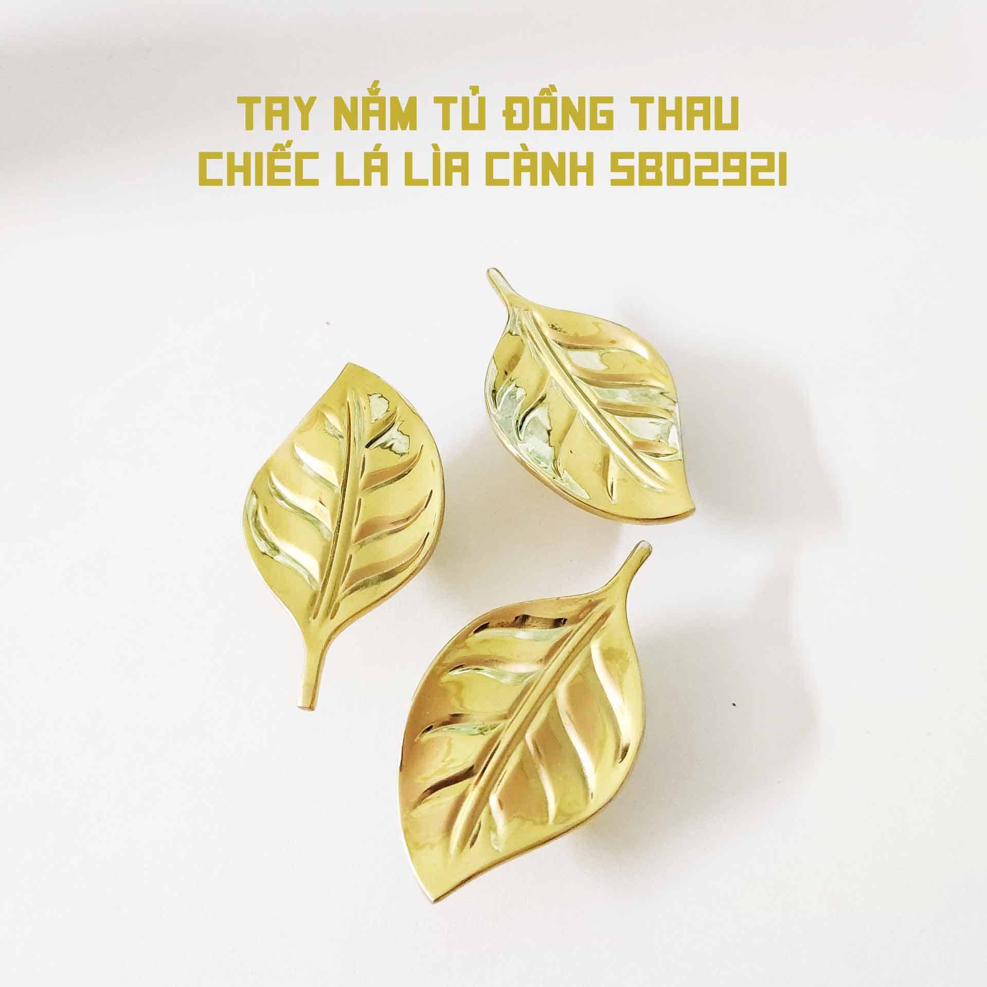 Tay nắm tủ đồng thau chiếc lá lìa cành SBD2921 8