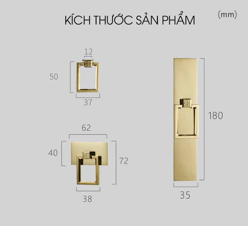 Tay nắm tủ đồng thau cổ điển Á Đông L5003B 17