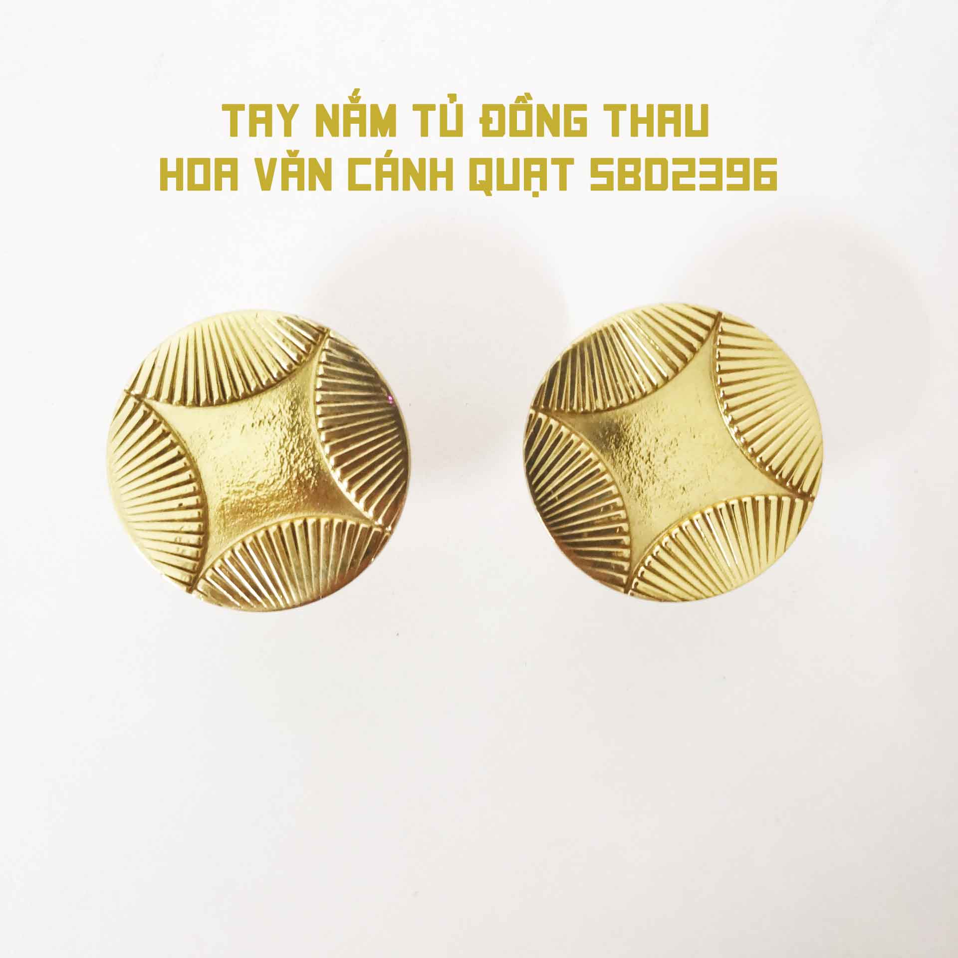 Tay nắm tủ đồng thau hoa văn cánh quạt SBD2396 7