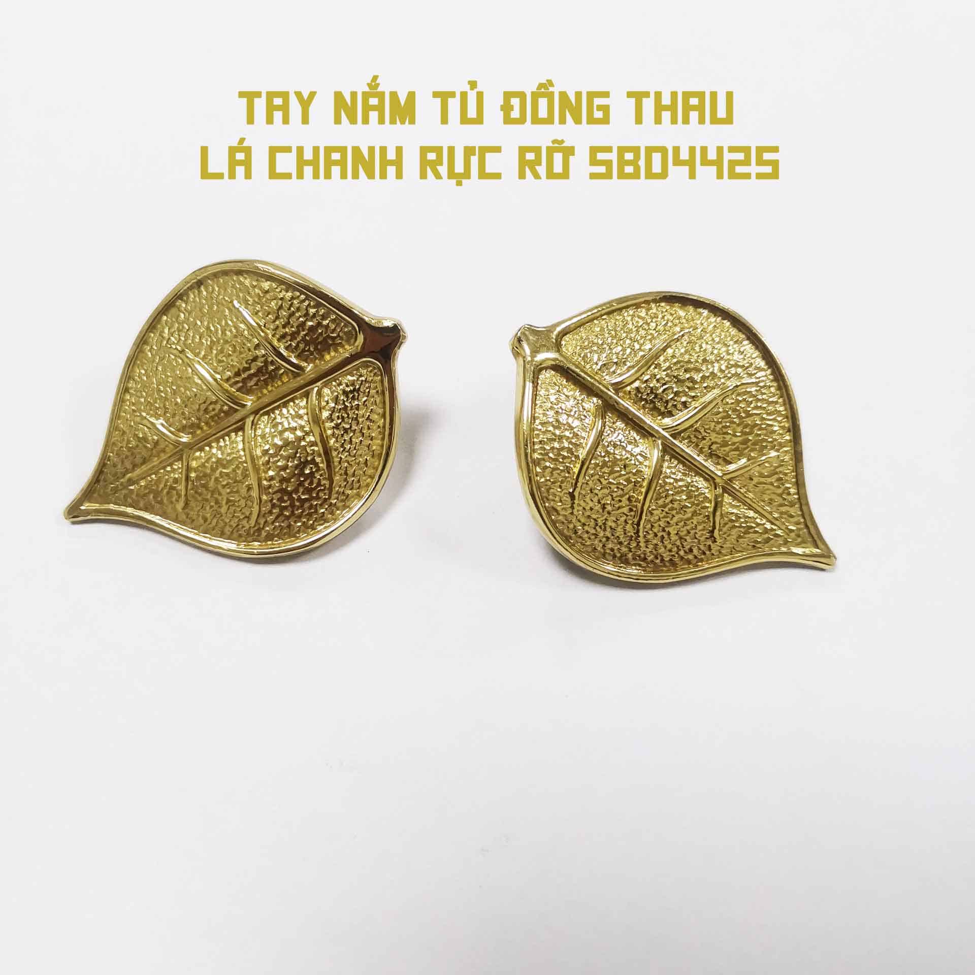 Tay nắm tủ đồng thau lá chanh rực rỡ SBD4425 7