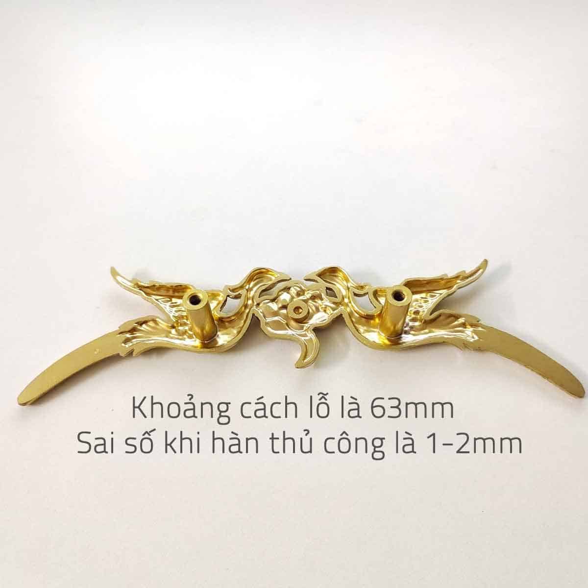 Tay nắm tủ đồng thau song phượng phi thăng SBD5401 18