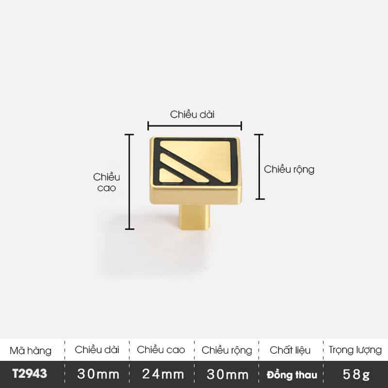 Tay nắm tủ đồng vàng hiện đại tối giản T2943 17