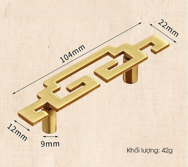 Tay nắm tủ gỗ cổ điển bằng đồng thau T2911 9