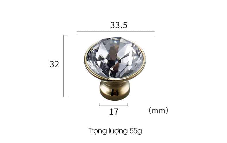 Tay nắm tủ hiện đại bằng đồng và pha lê L1044 16