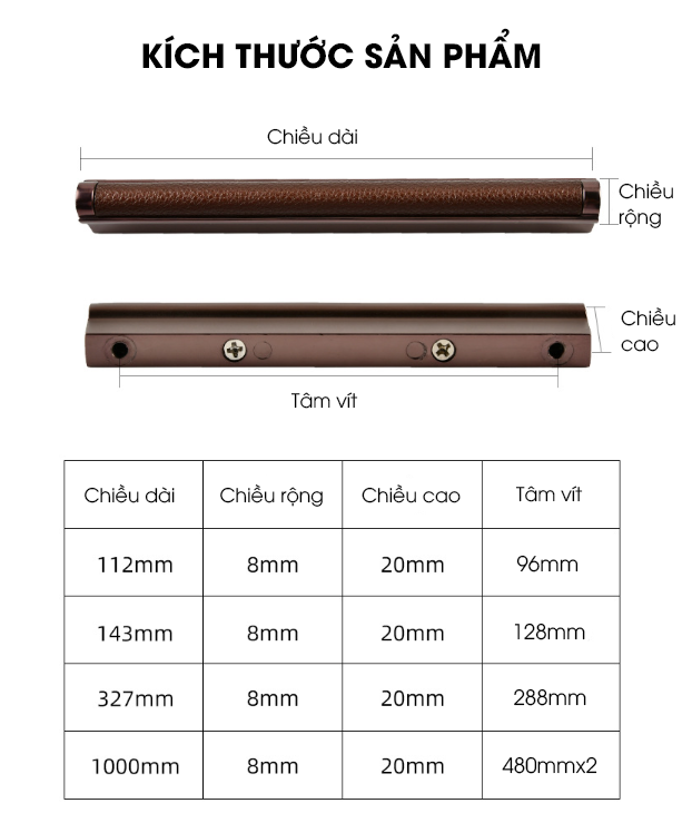 Tay nắm tủ hợp kim kẽm bọc da màu trắng ALS611-A 13