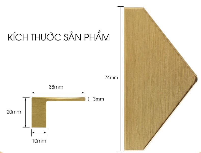 Tay nắm tủ hợp kim nhôm màu vàng tam giác A3311-A 8