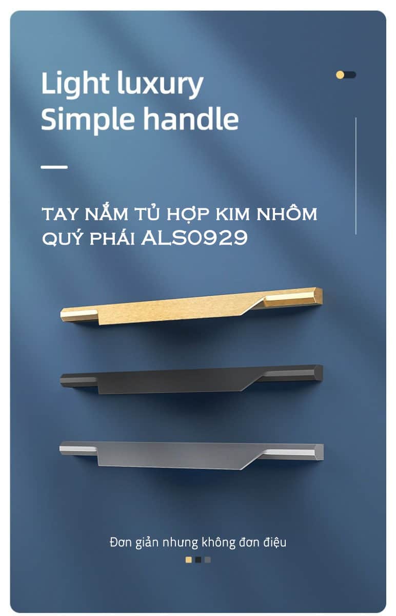 Tay nắm tủ nhôm hiện đại tối giản màu xám ALS0929GR 14